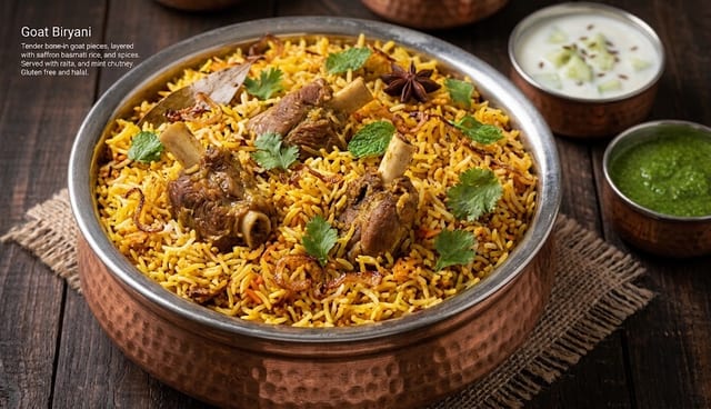 Goat Biryani- gluten free (halal).