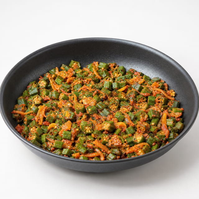 Lunch Bhindi Masala - Vegan and Gluten free.