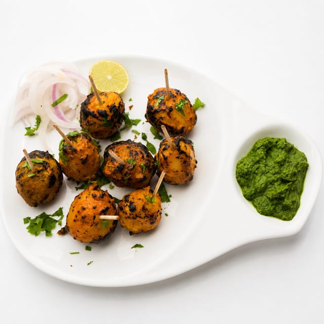 Mushroom Tikka Kabab- vegan.