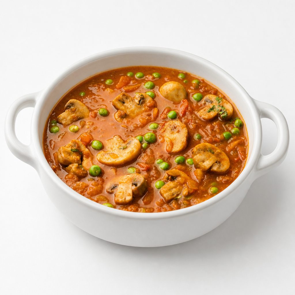 Mushroom Tikka Masala- vegan.