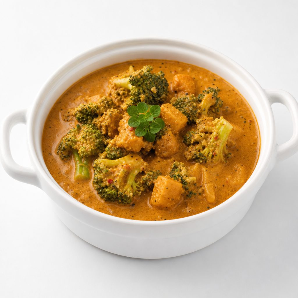 Vegan broccoli tikka masala.