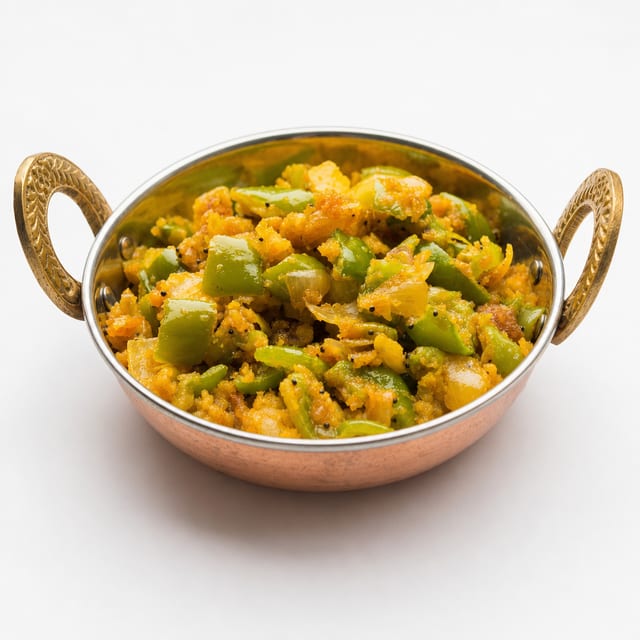Aloo Shimla Mirch - Vegan/gluten free.