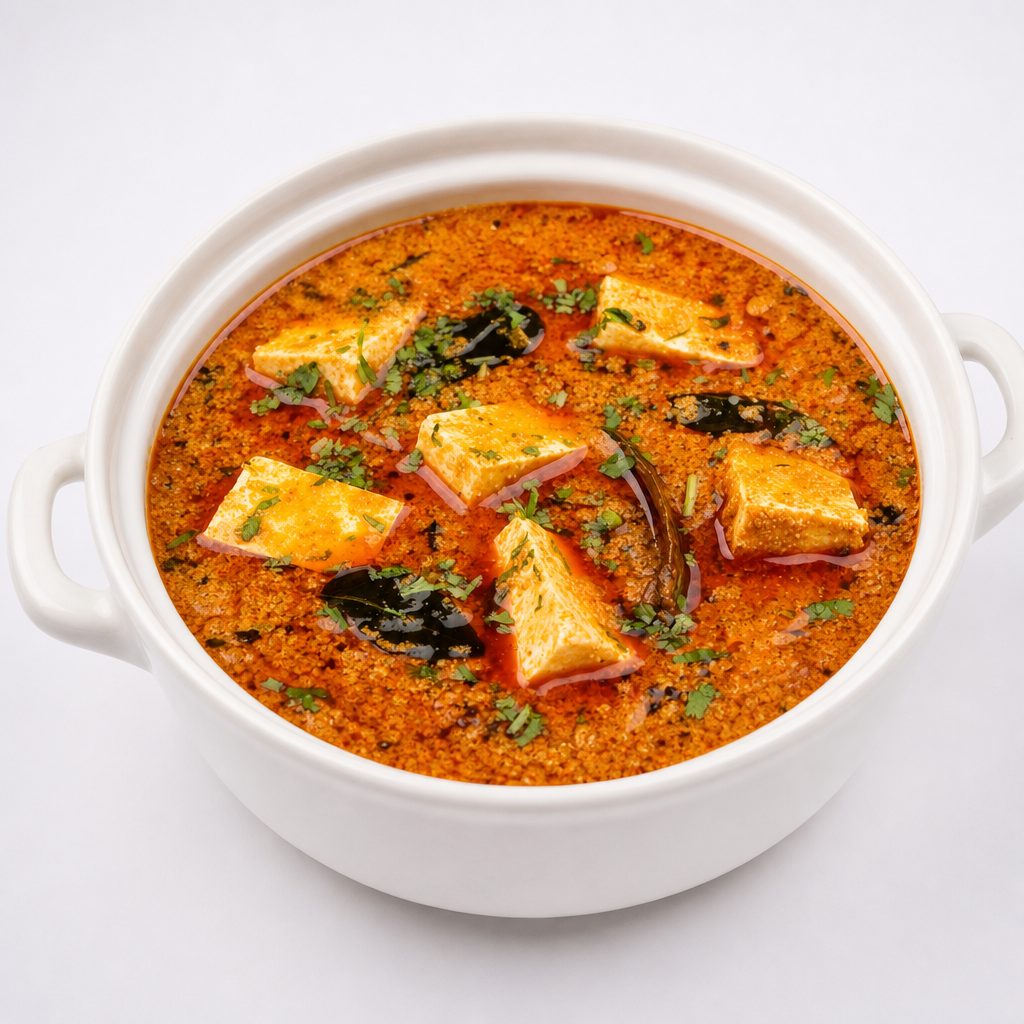 Lunch Kolhapuri Fish Curry.
