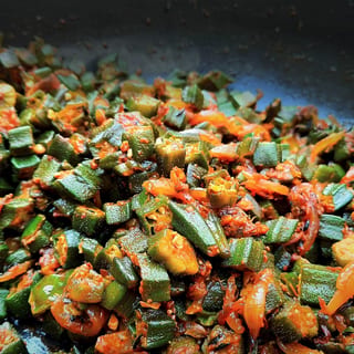 Bhindi Gosht ( Okra and lamb)- gluten free & Halal