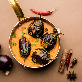 Achari Baigan - gluten free